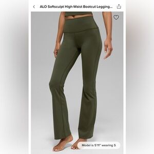 ALO Yoga Softsculpt High-Waist Bootcut Leggings - Olive Green